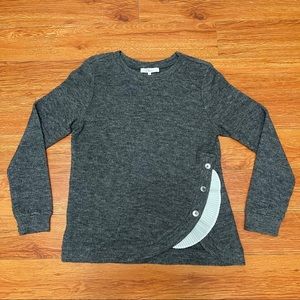 CLU Blouse - Size Small - Gray w White accents